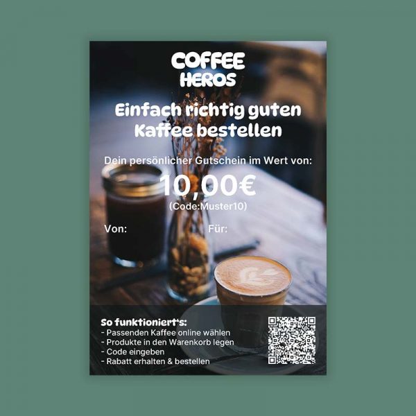 Geschenkgutschein für Kaffeeliebhaber und Kaffeetrinker