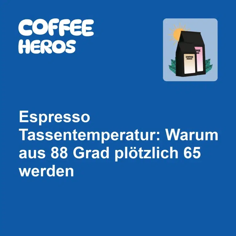 Vorgewärmte Espresso-Tasse auf Siebträgermaschine zeigt optimale Tassentemperatur für perfekten Espresso-Genuss