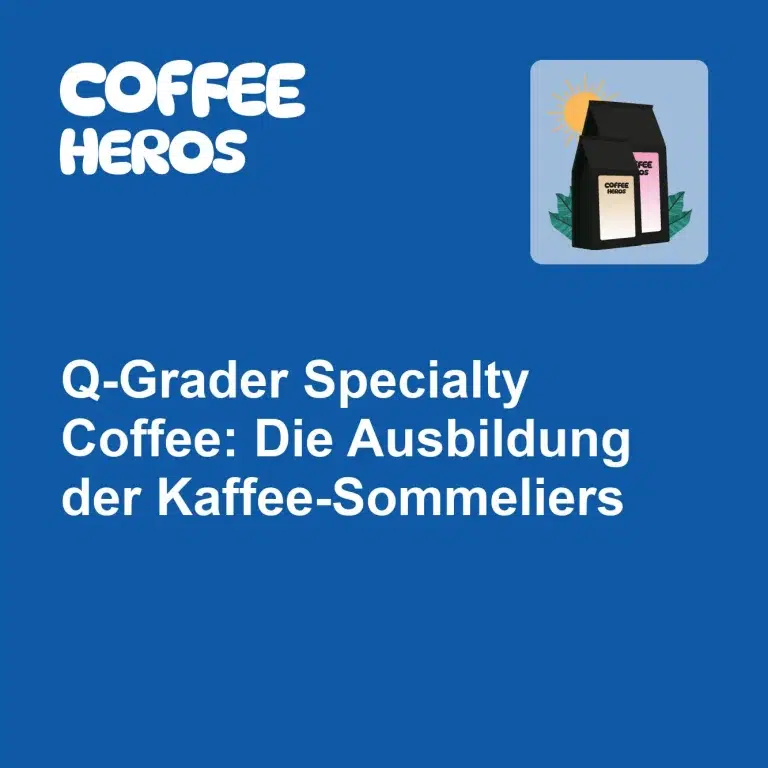 Q-Grader bei professionellem Cupping-Tisch mit Verkostungslöffeln und Bewertungsprotokoll für Specialty Coffee
