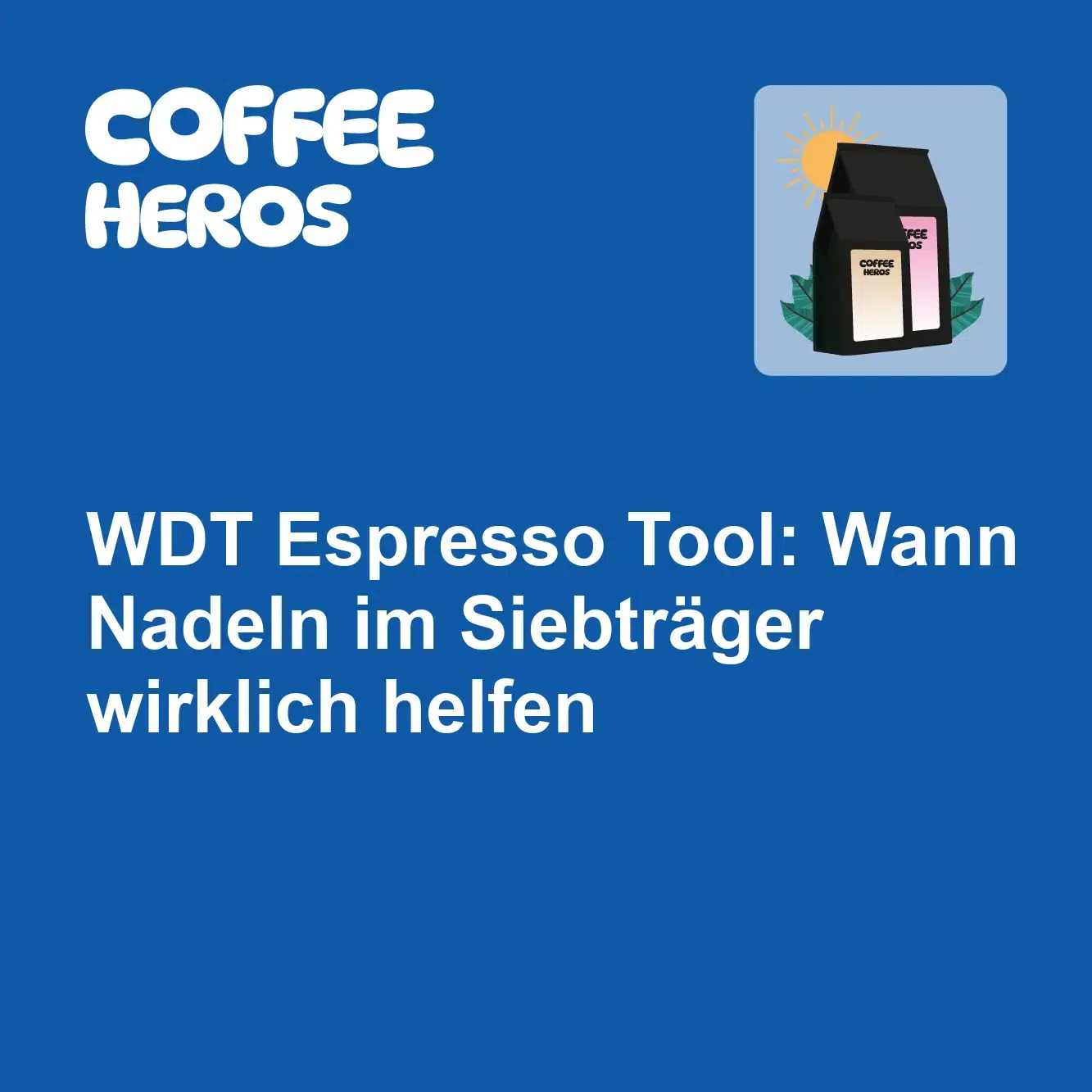 WDT Espresso Tool mit dünnen Nadeln im Siebträger zur gleichmäßigen Kaffeeverteilung gegen Channeling