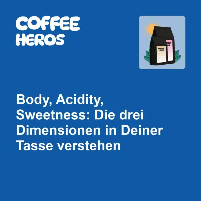 Drei Tassen Specialty Coffee nebeneinander zeigen unterschiedliche Body Acidity Sweetness Profile beim Verkosten