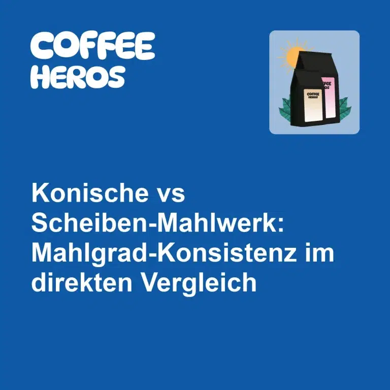 Detailaufnahme konisches und Scheiben-Mahlwerk im direkten Vergleich der Partikelverteilung beim Kaffeemahlen